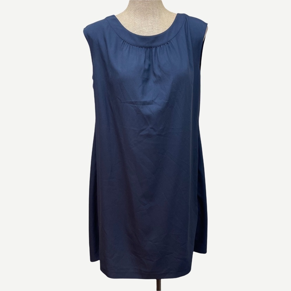 Ashley navy open back layered shift‎ dress 11